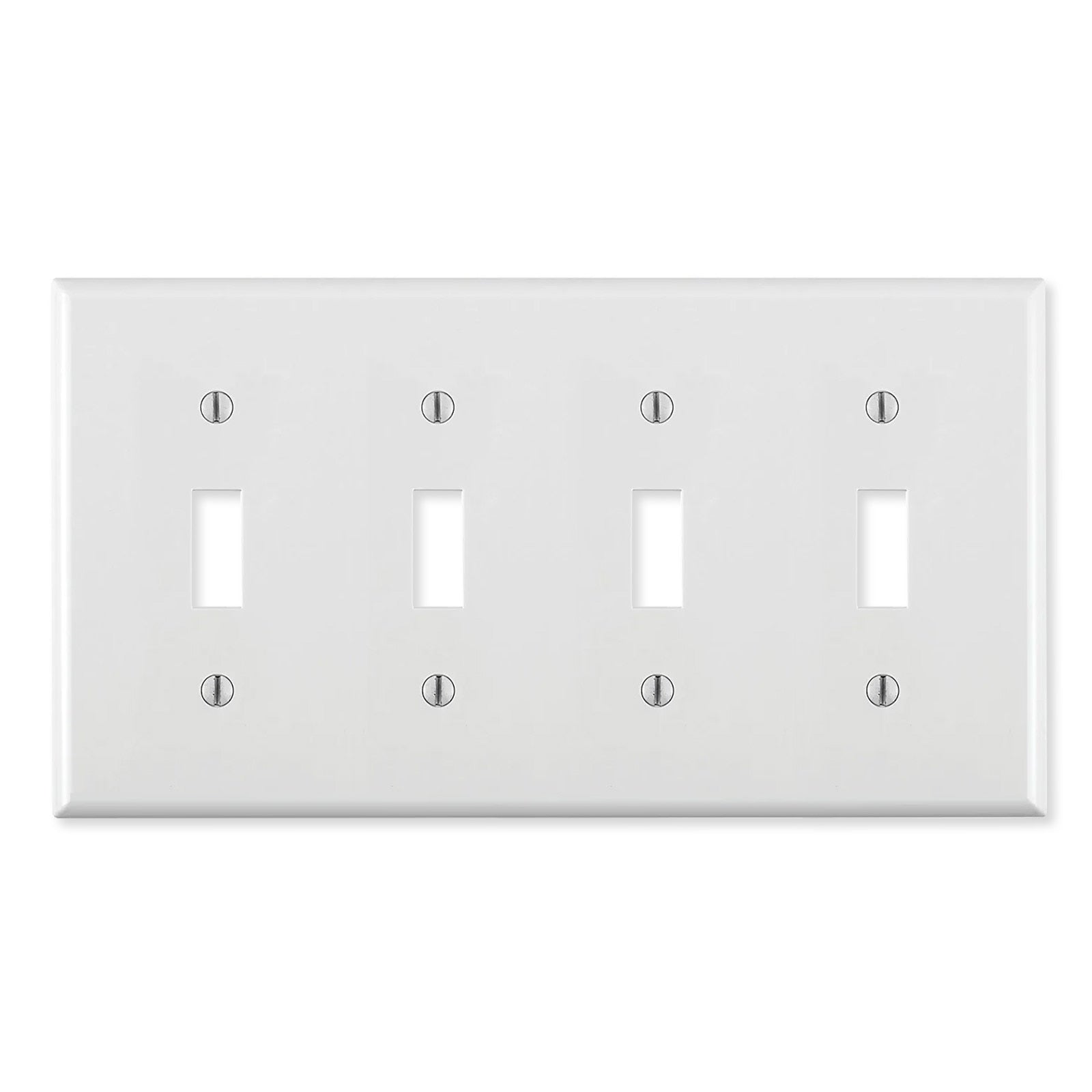Leviton Toggle Switch Wallplate, 4-Gang, Standard Size, White