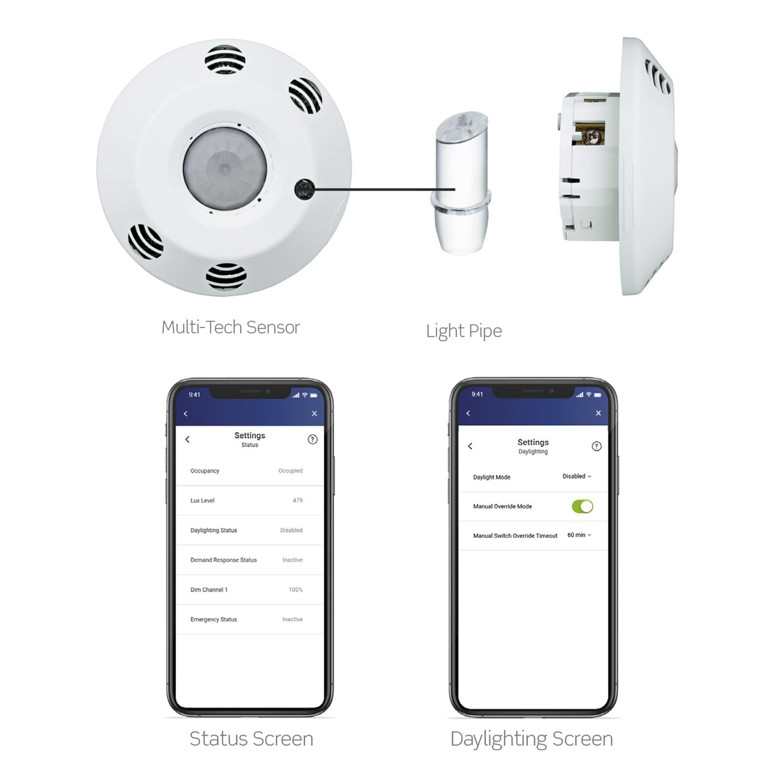 Leviton Smart Ceiling Mount Sensor (CMS), Multi-Tech, Switching, 2000 Sq. Ft. Coverage