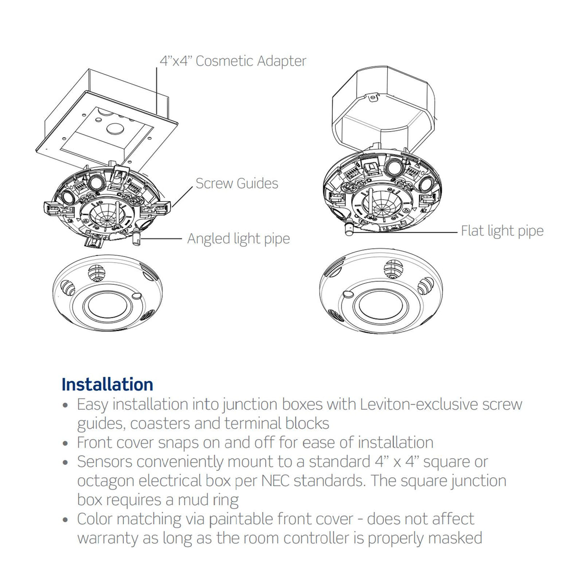 Leviton Smart Ceiling Mount Sensor (CMS), Multi-Tech, Switching, 2000 sq ft Coverage