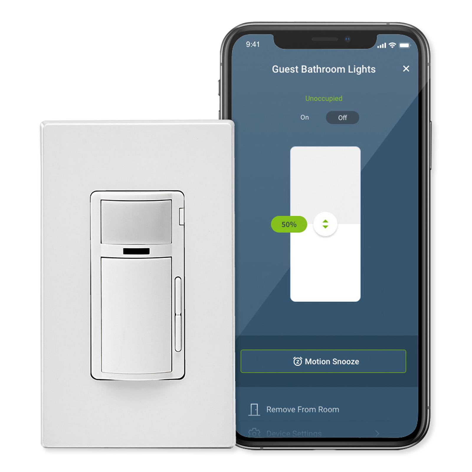 Leviton Decora Smart Wi-Fi (2nd Gen) Motion Sensing Dimmer, Residential Grade, Single Pole or 3-Way
