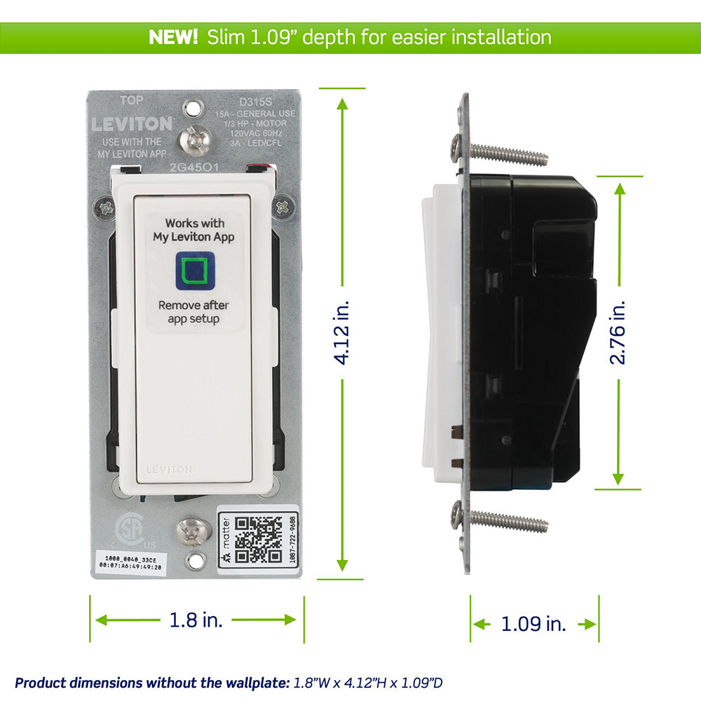 Leviton Decora Smart Wi-Fi Switch, Neutral Wire Required