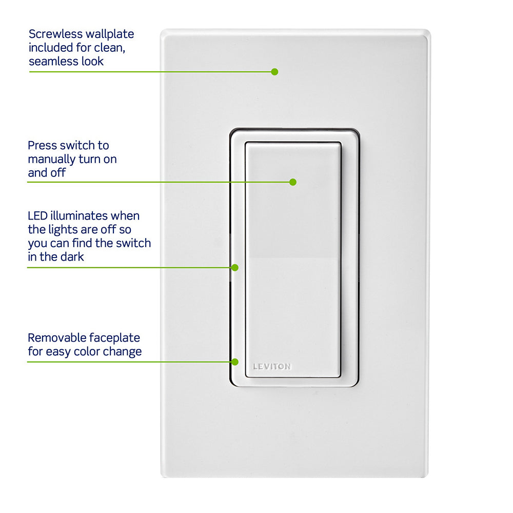 Leviton Decora Smart Wi-Fi Switch, Neutral Wire Required