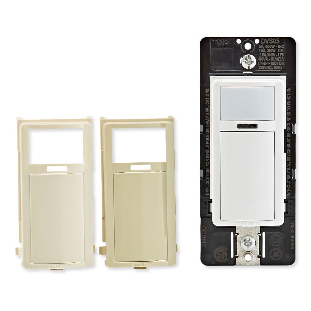Leviton Decora In-Wall Occupancy Sensor Switch, Manual-On, 5A, Single-Pole or 3-Way