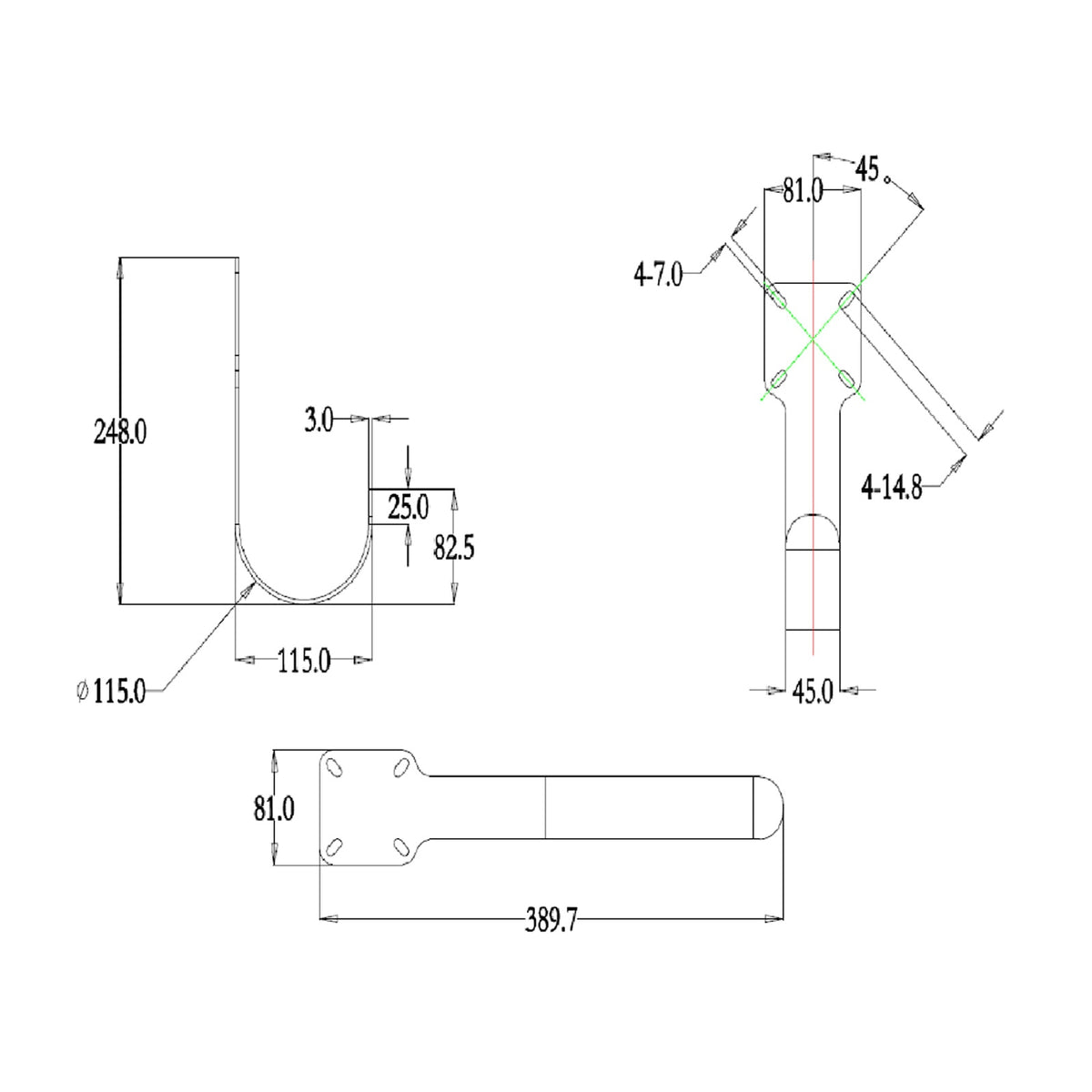Leviton EV Pedestal Wall Hook