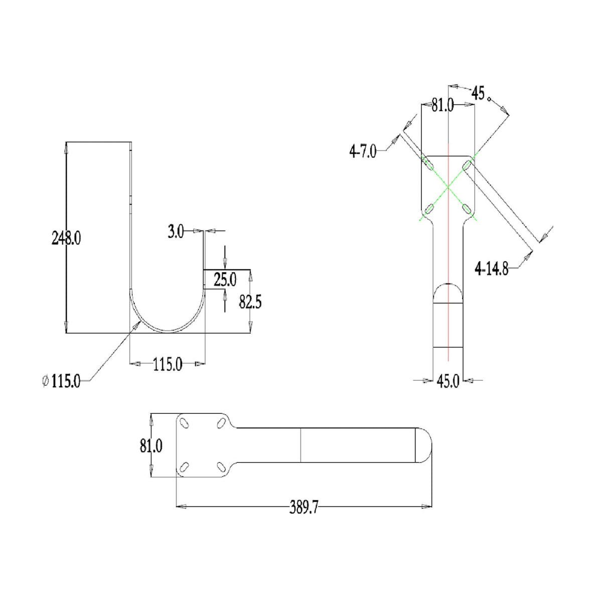 Leviton EV Pedestal Wall Hook
