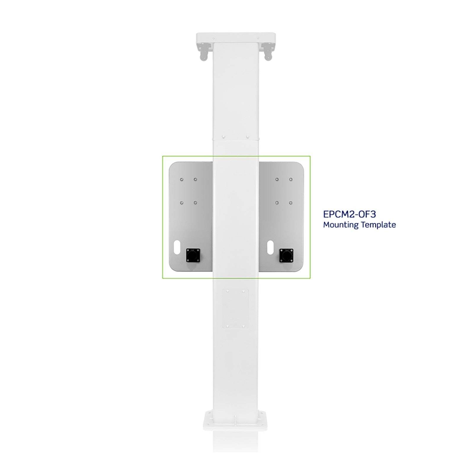 Leviton EV Side by Side Dual Mount Pedestal, Mounting Template