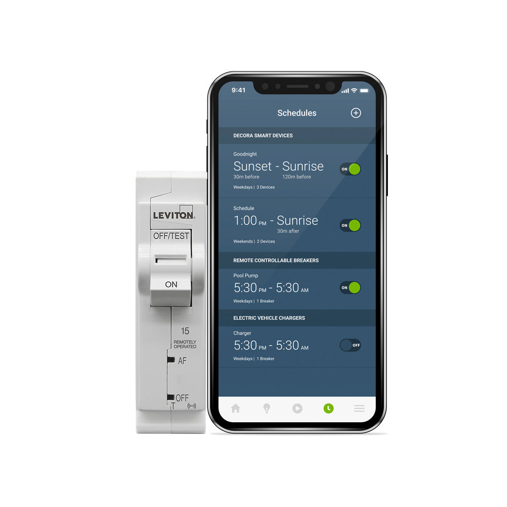 Leviton Smart AFCI Branch Circuit Breaker with Remote Control, 2nd Gen, 1-Pole