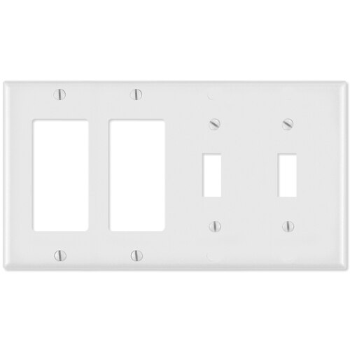 Leviton Combination Wallplate (2 Decora &amp; 2 Toggle)