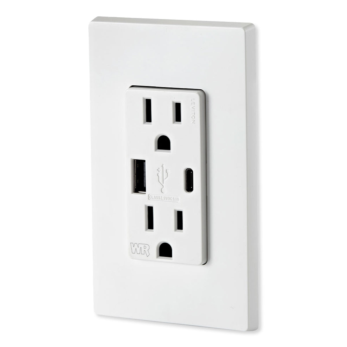 Leviton 15A Weather-Resistant USB Receptacles with Type A and Type-C Ports