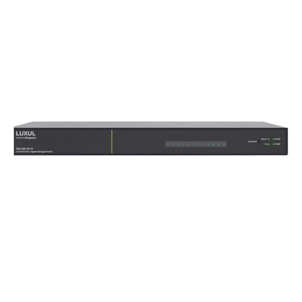 8 PoE+ | 2 RJ45 | 2 SFP Rear-Facing Ports - 1Gb L2/L3 Managed Switch, US Power Cord