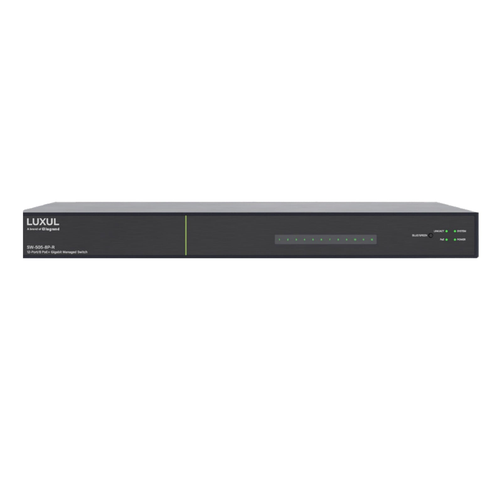 8 PoE+ | 2 RJ45 | 2 SFP Rear-Facing Ports - 1Gb L2/L3 Managed Switch, US Power Cord