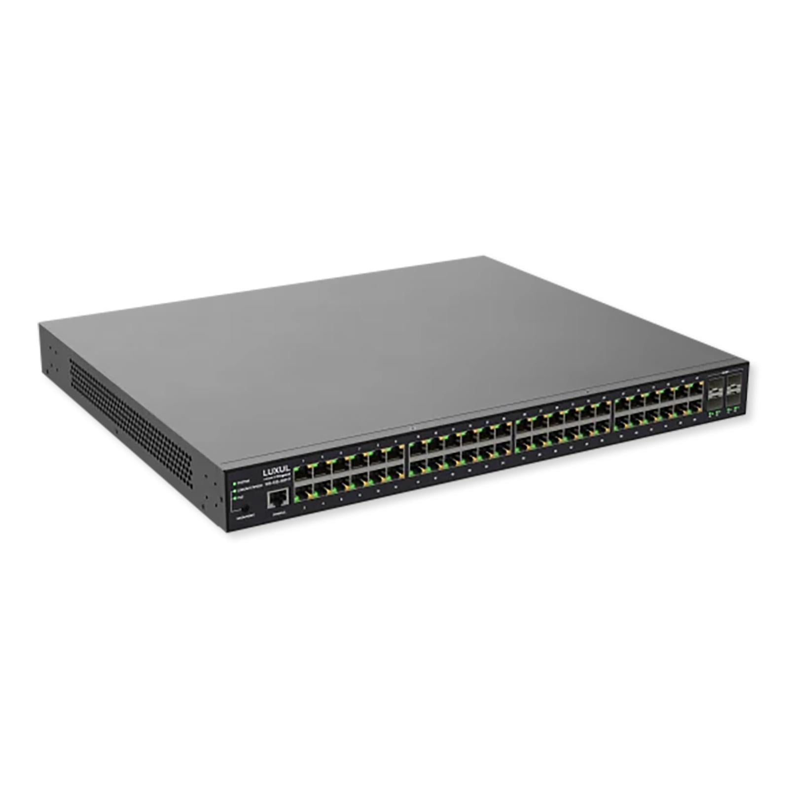 Luxul 48 PoE+/4 SFP Gigabit Managed Switch, Front Facing