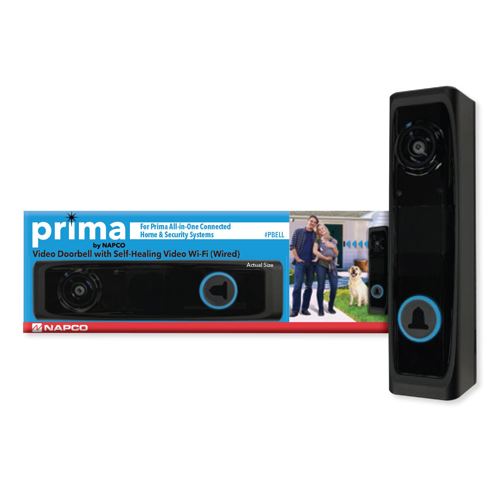 Napco Prima HD Video Doorbell (Wired) with Self-Healing Wi-Fi