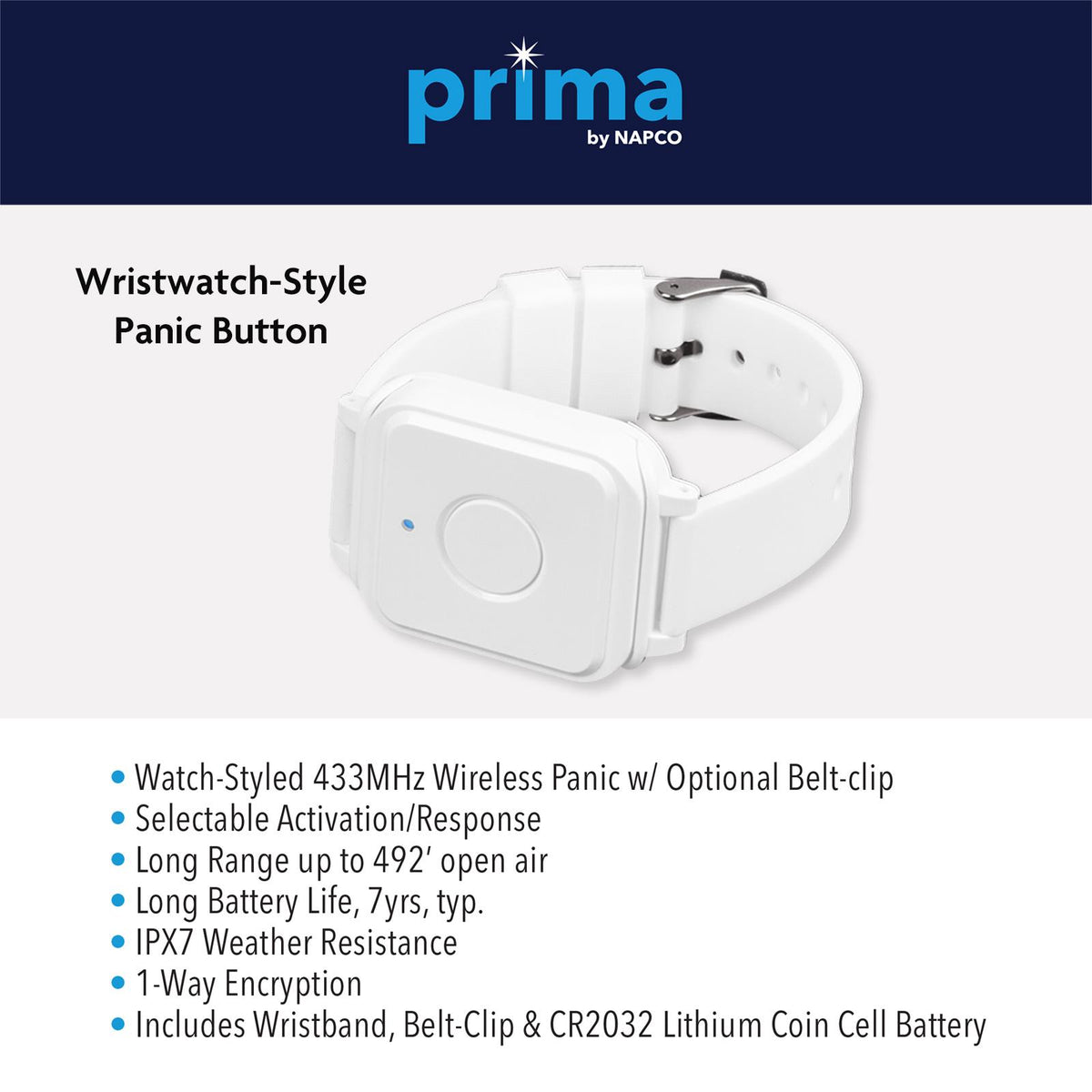 Napco Prima Wristwatch-Style Panic Button