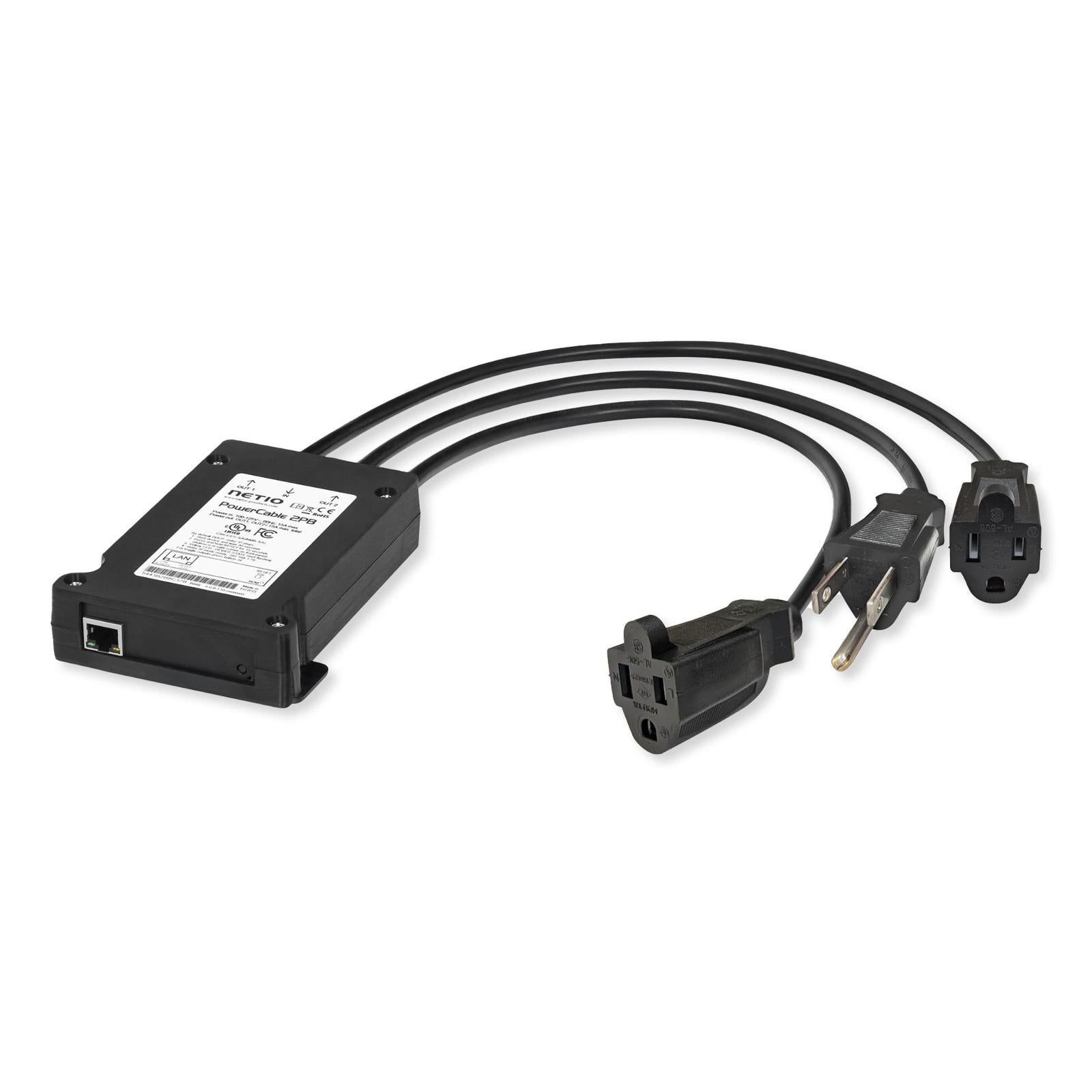 NETIO PowerCable 2PB Flat Smart Power Distribution Unit, Dual Output NEMA 5-15R