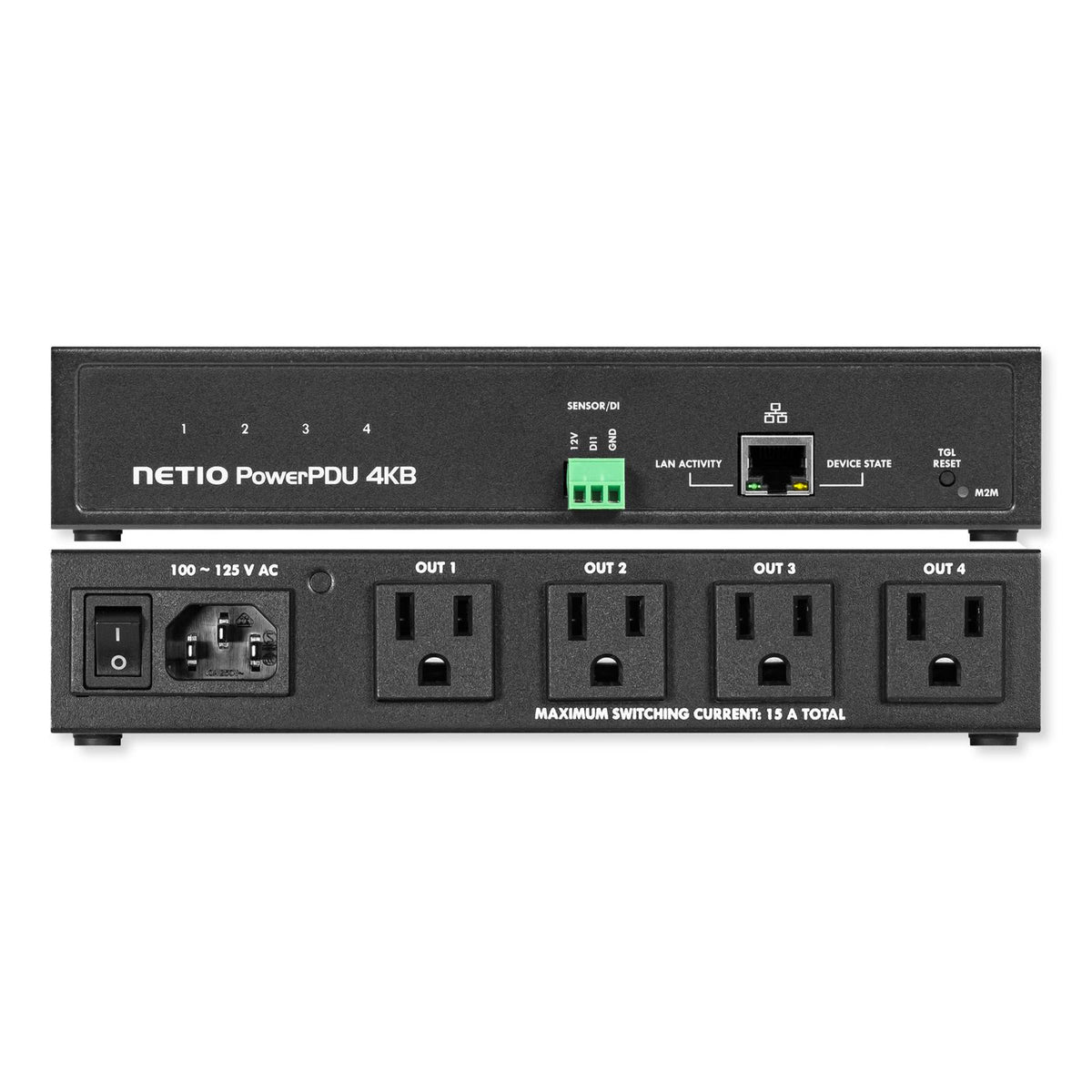 NETIO PowerPDU 4KB Smart Power Distribution Unit, 4 Metered NEMA 5-15R Outputs