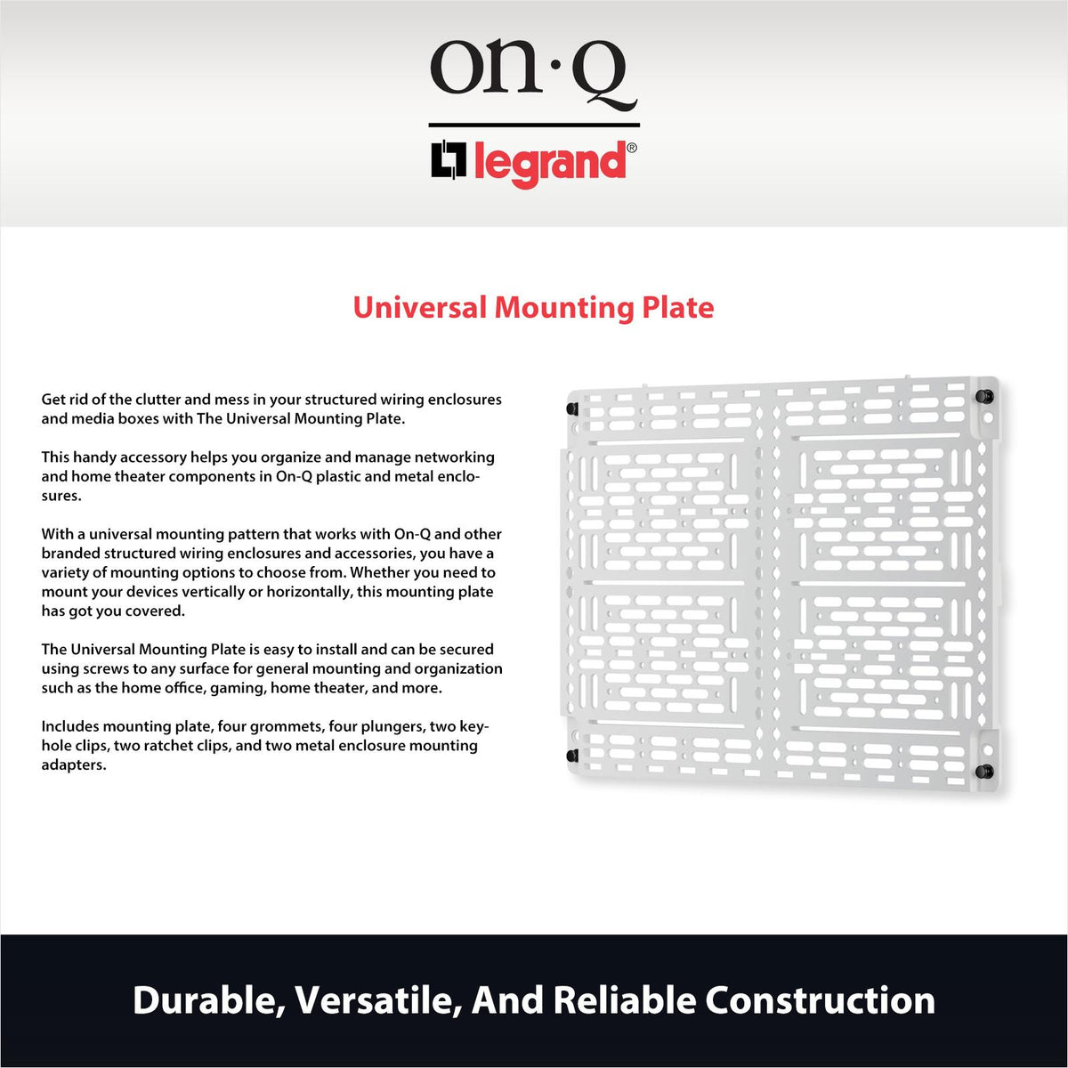 On-Q/Legrand Universal Mounting Plate