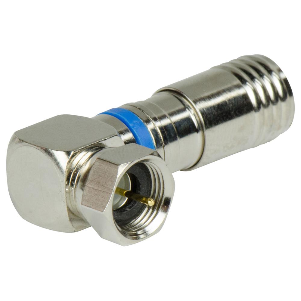 On-Q/Legrand F Compression Angled Connector, RG6U Quad (10 Pack)