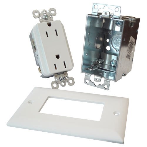 On-Q/Legrand AC Power Kit (Electrical Box, Duplex Receptacle, Faceplate)