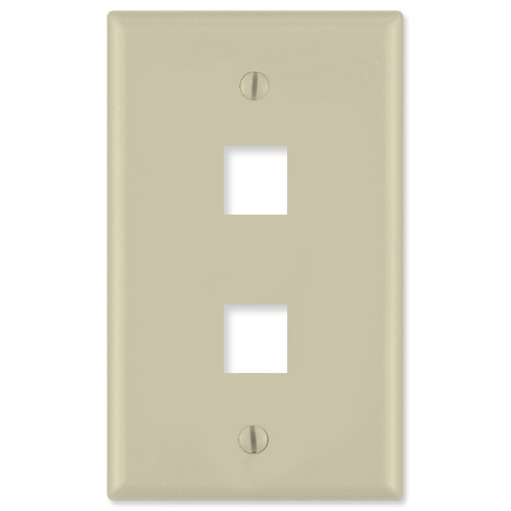 On Q/Legrand Keystone Wall Plate, Labeled, 2-Gang, 1-Port