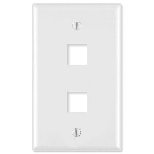 On-Q/Legrand Keystone Wallplate, 1-Gang, 2-Port