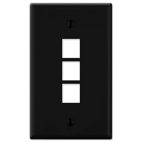 On-Q/Legrand Keystone Wallplate, 1-Gang, 3-Port