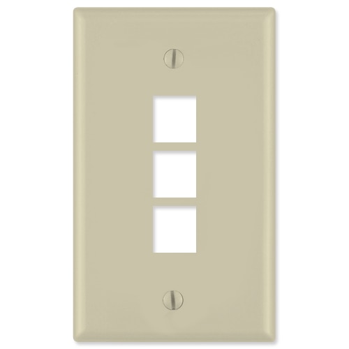 On-Q/Legrand Keystone Wallplate, 1-Gang, 3-Port