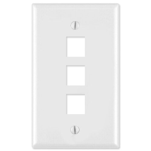 On-Q/Legrand Keystone Wallplate, 1-Gang, 3-Port