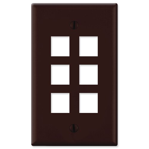 On-Q/Legrand Keystone Wallplate, 1-Gang, 6-Port