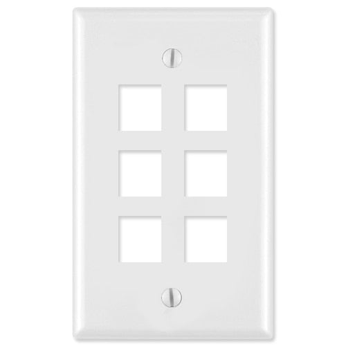 On-Q/Legrand Keystone Wallplate, 1-Gang, 6-Port