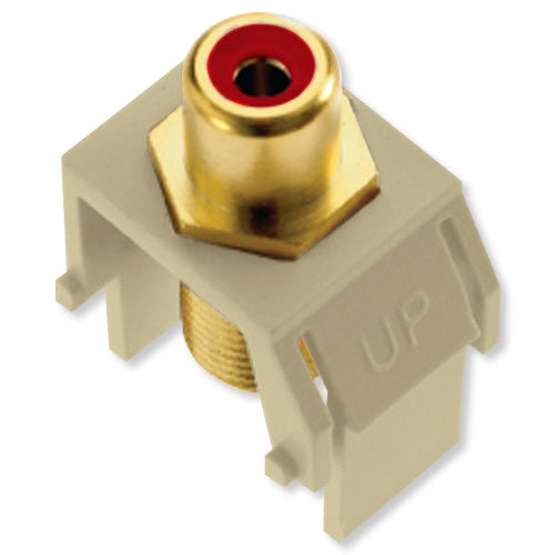 On-Q/Legrand RCA to F Keystone Snap-In Connector, Red Insert
