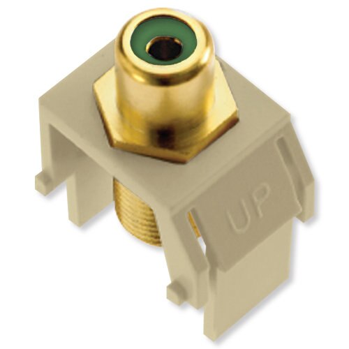 On-Q/Legrand RCA to F Keystone Snap-In Connector, Green Insert