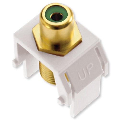 On-Q/Legrand RCA to F Keystone Snap-In Connector, Green Insert