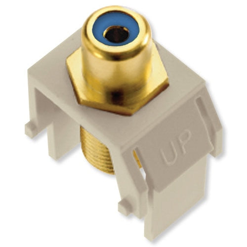 On-Q/Legrand RCA to F Keystone Snap-In Connector, Blue Insert