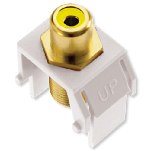 On-Q/Legrand RCA to F Keystone Snap-In Connector, Yellow Insert (Open Box)