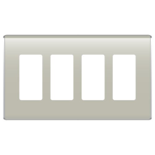 On-Q/Legrand Studio Design Wallplate, 4-Gang