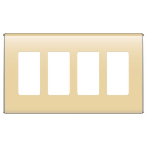On-Q/Legrand Studio Design Wallplate, 4-Gang