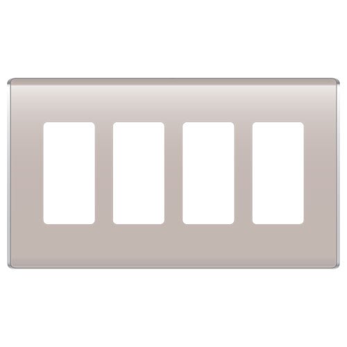 On-Q/Legrand Studio Design Wallplate, 4-Gang
