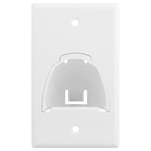 On-Q/Legrand Hinged Bullnose Cable Access Wallplate, 1-Gang