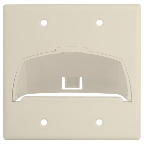 On-Q/Legrand Hinged Bullnose Cable Access Wallplate, 2-Gang