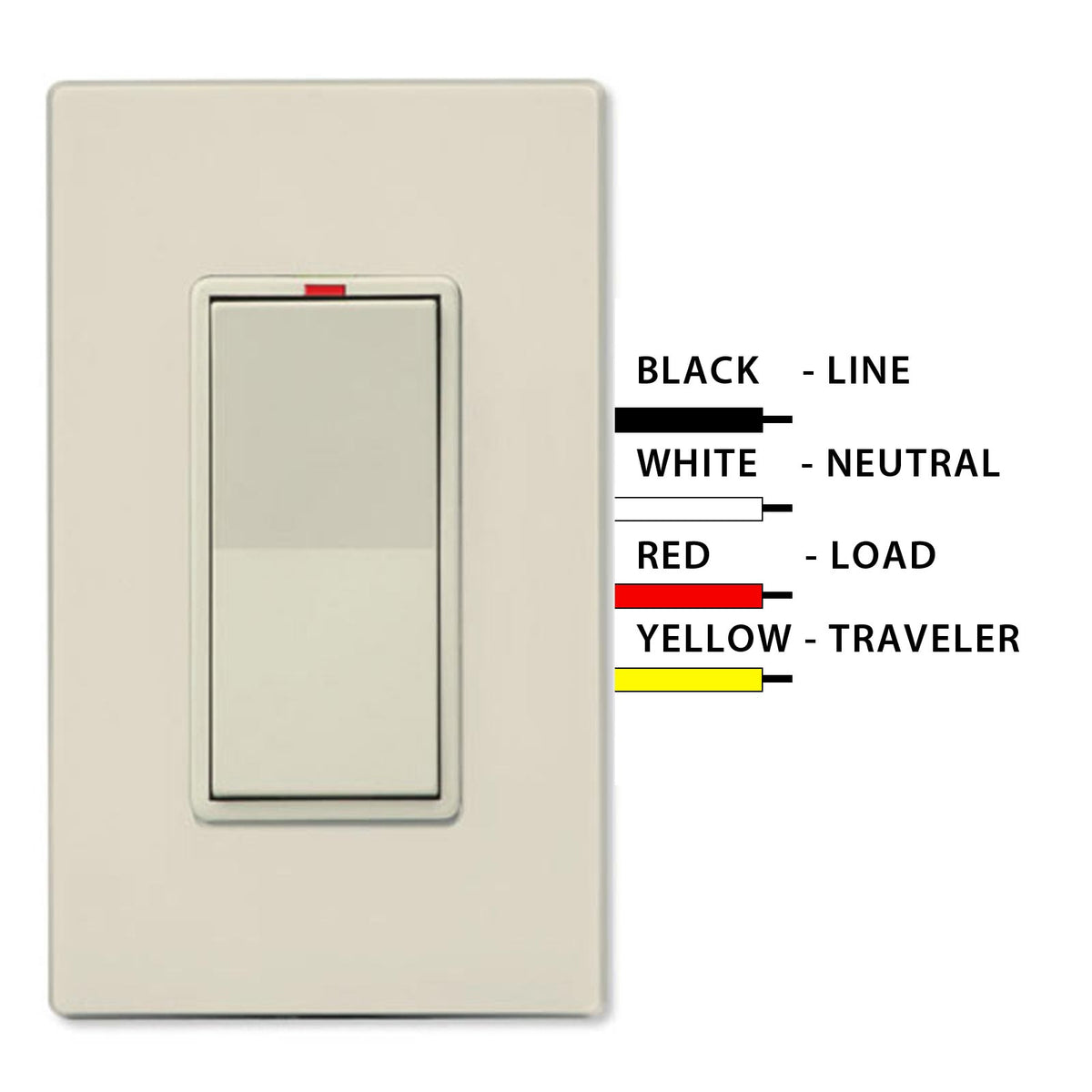 PCS SimpleWorx Wall Switch Transceiver Relay, 15A