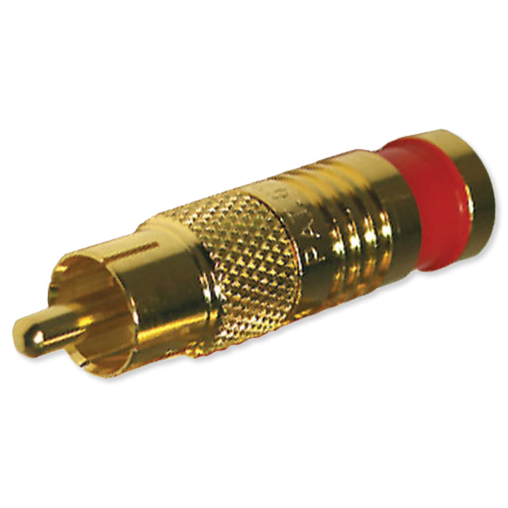 Platinum Tools SealSmart Gold-Plated RCA Compression Connector, RG59 (25 Pack)