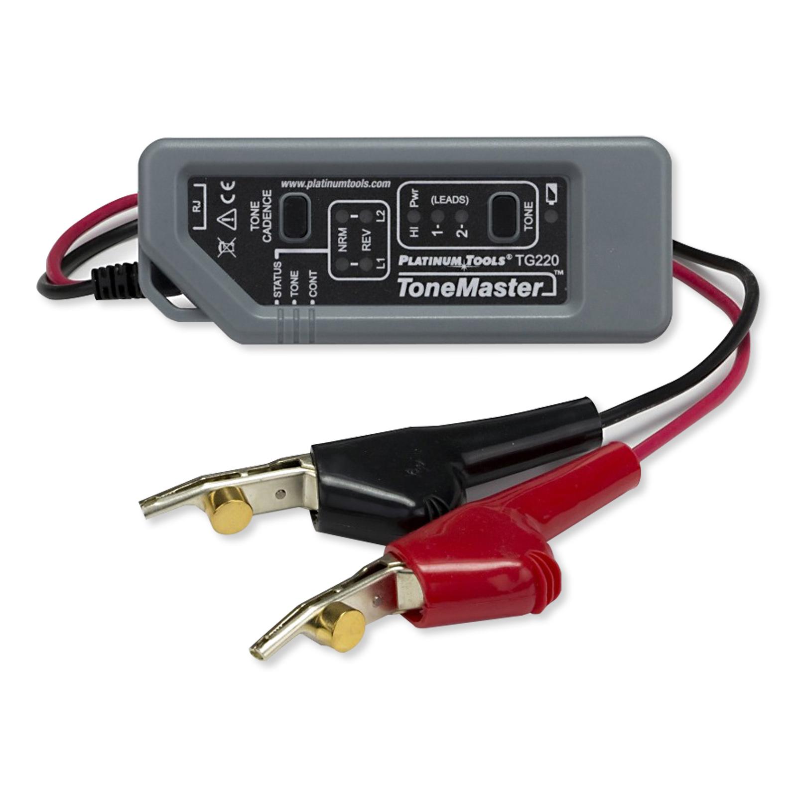 Platinum Tools Tone Master High Power Tone Generator with Angled Bed-of-Nails Clips, Clamshell