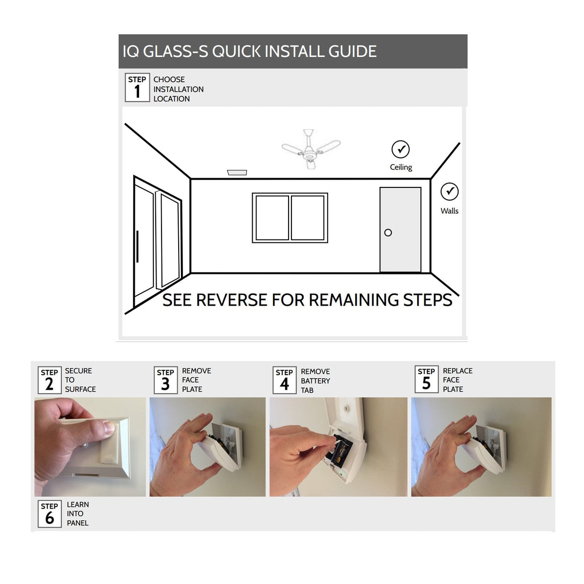 Qolsys IQ Wireless S-Line Encrypted Glass Break Sensor (Open Box)