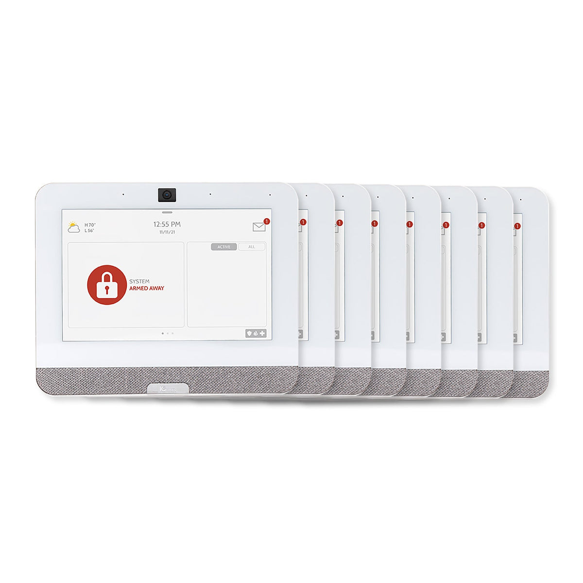 Qolsys IQ Panel 4, PowerG + 319.5 MHz (AT&amp;T), White (8 Pack)