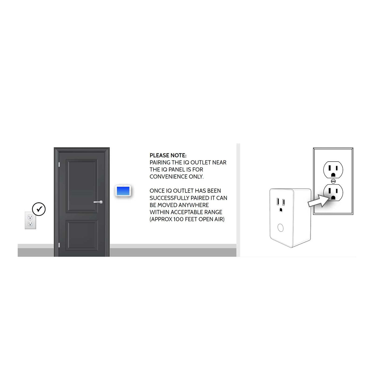 Qolsys IQ Z-Wave Plus v2 Smart Plug Outlet, 700 Series