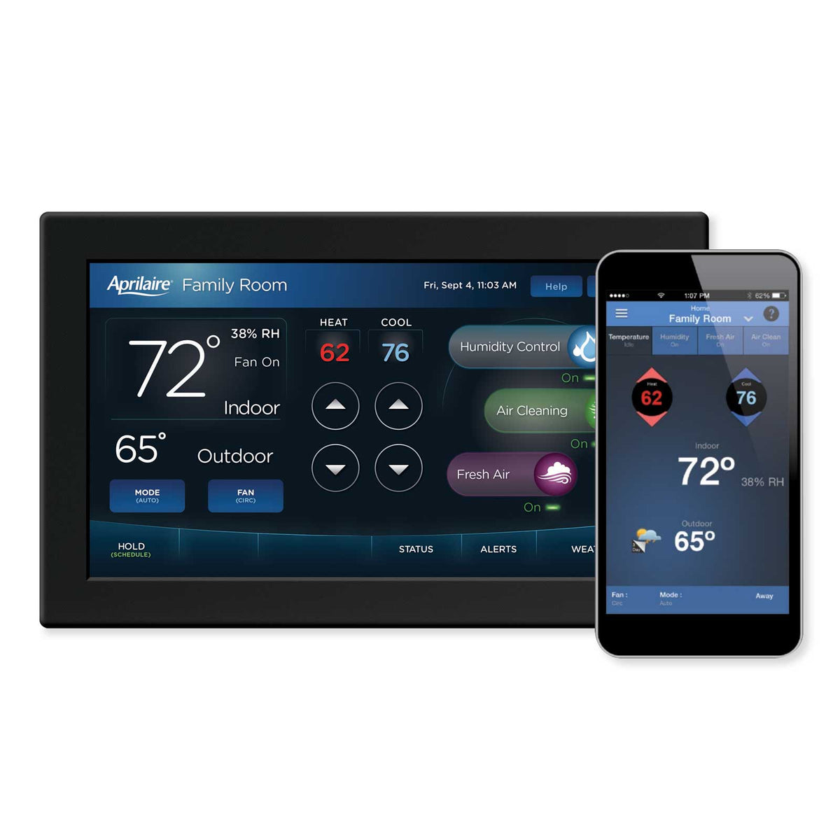 Aprilaire 8840 Automation Thermostat, 7-In. Color Touchscreen, WiFi, IAQ Control (Open Box)