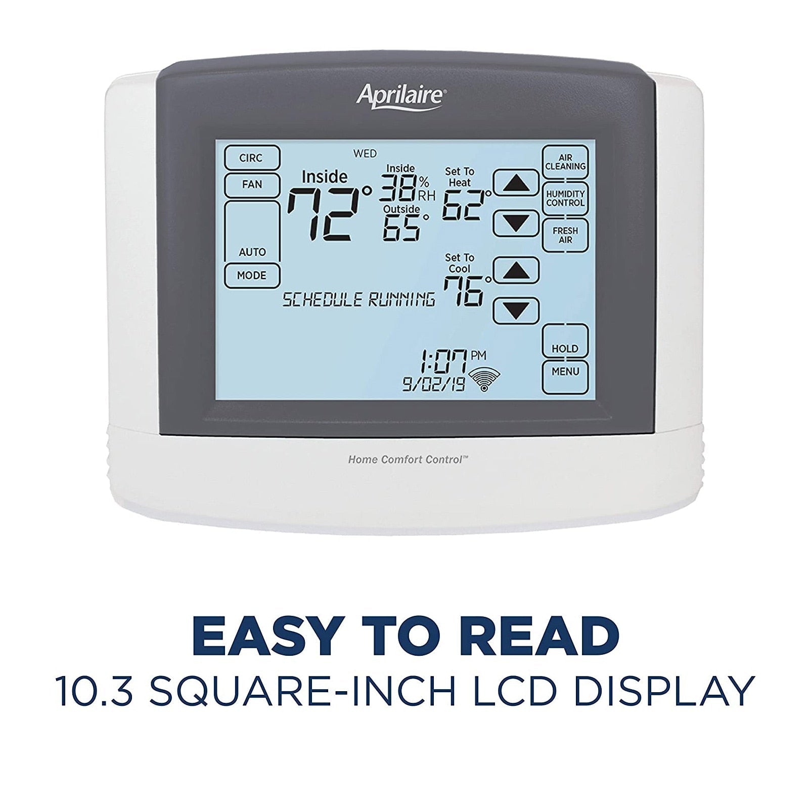 AprilAire Wi-Fi Touchscreen Thermostat with IAQ, Amazon Alexa & Google Assistant Control