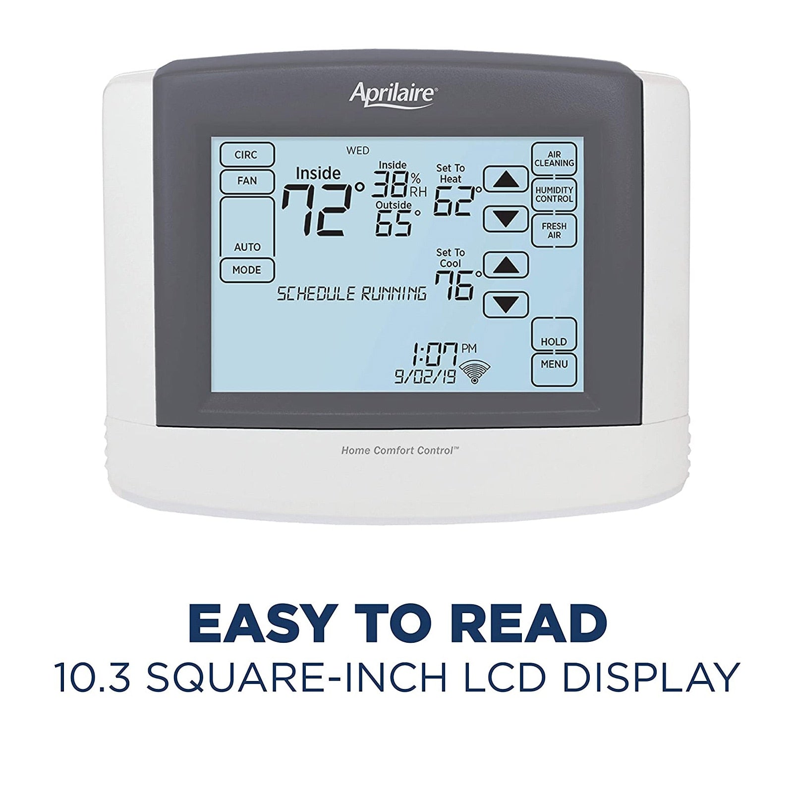 AprilAire Wi-Fi Touchscreen Thermostat with IAQ, Amazon Alexa & Google Assistant Control