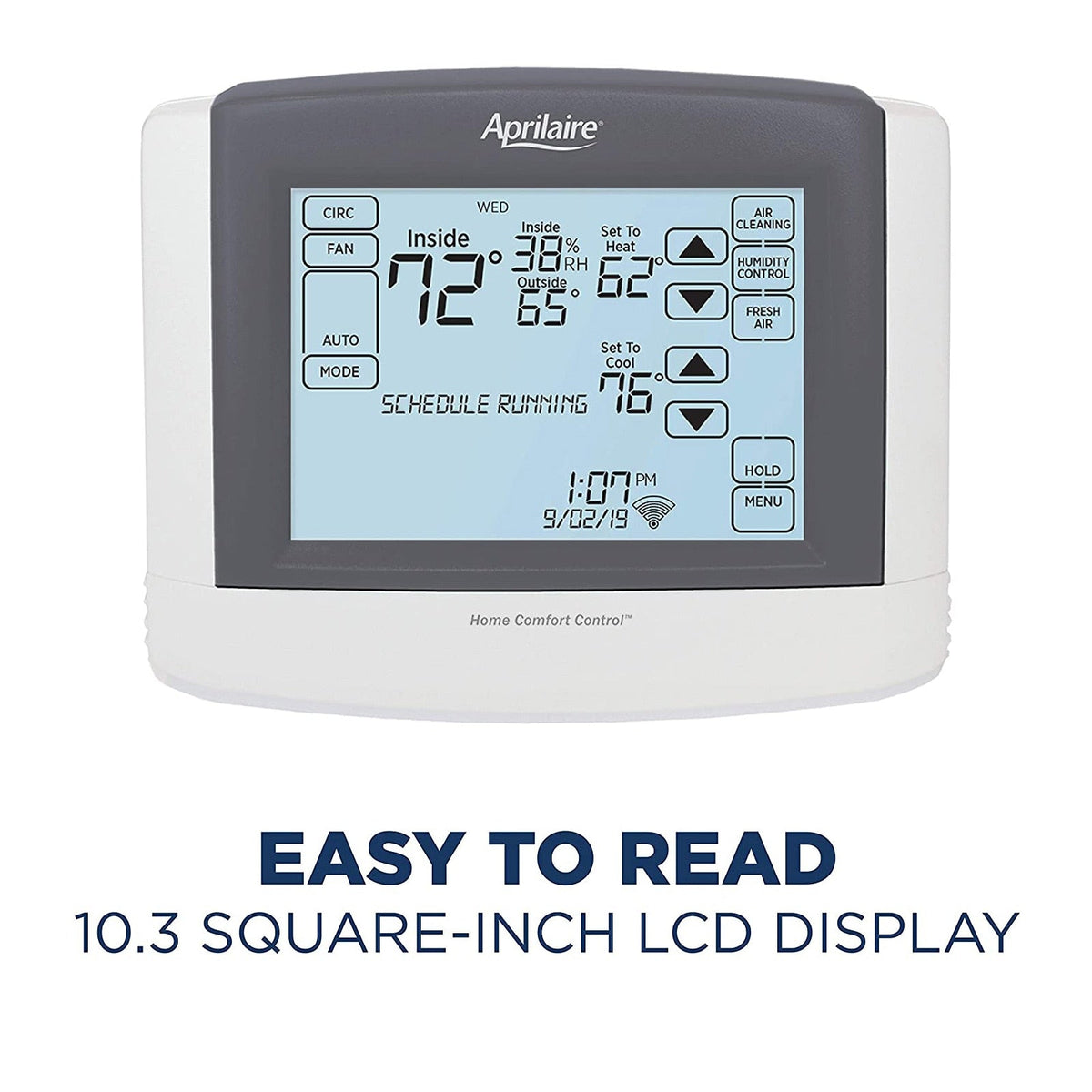 AprilAire Wi-Fi Touchscreen Thermostat with IAQ, Amazon Alexa & Google Assistant Control